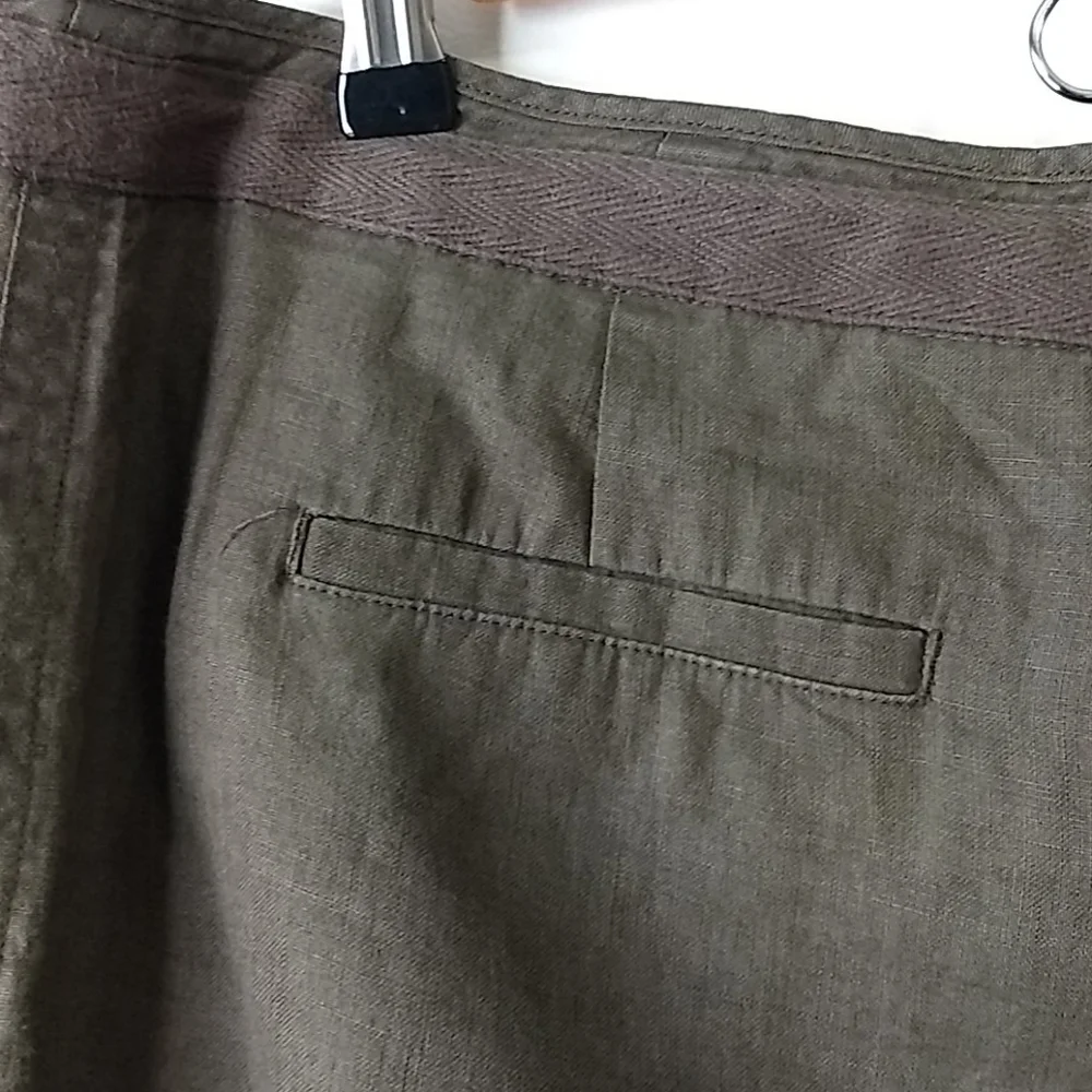 Talbot's Brown Irish Linen Peddle-pusher Pants